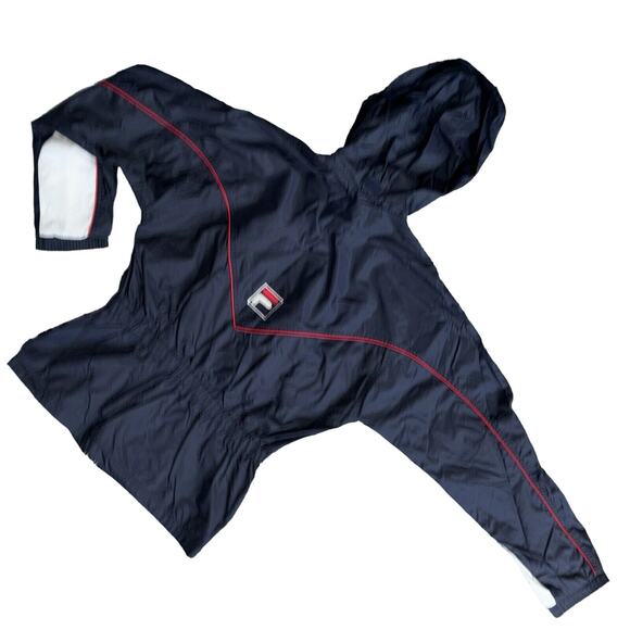 FILA Womens Windbreaker Jacket Medium 90s Retro Y2K Red White Blue Lined Pockets - Picture 11 of 12